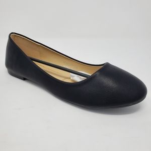Bella Marie Stacy-13 Women's Round Toe Faux Leather Slip on Boat Ballet Flats
